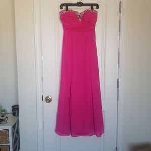 Rampage Hot Pink Strapless Prom Dress